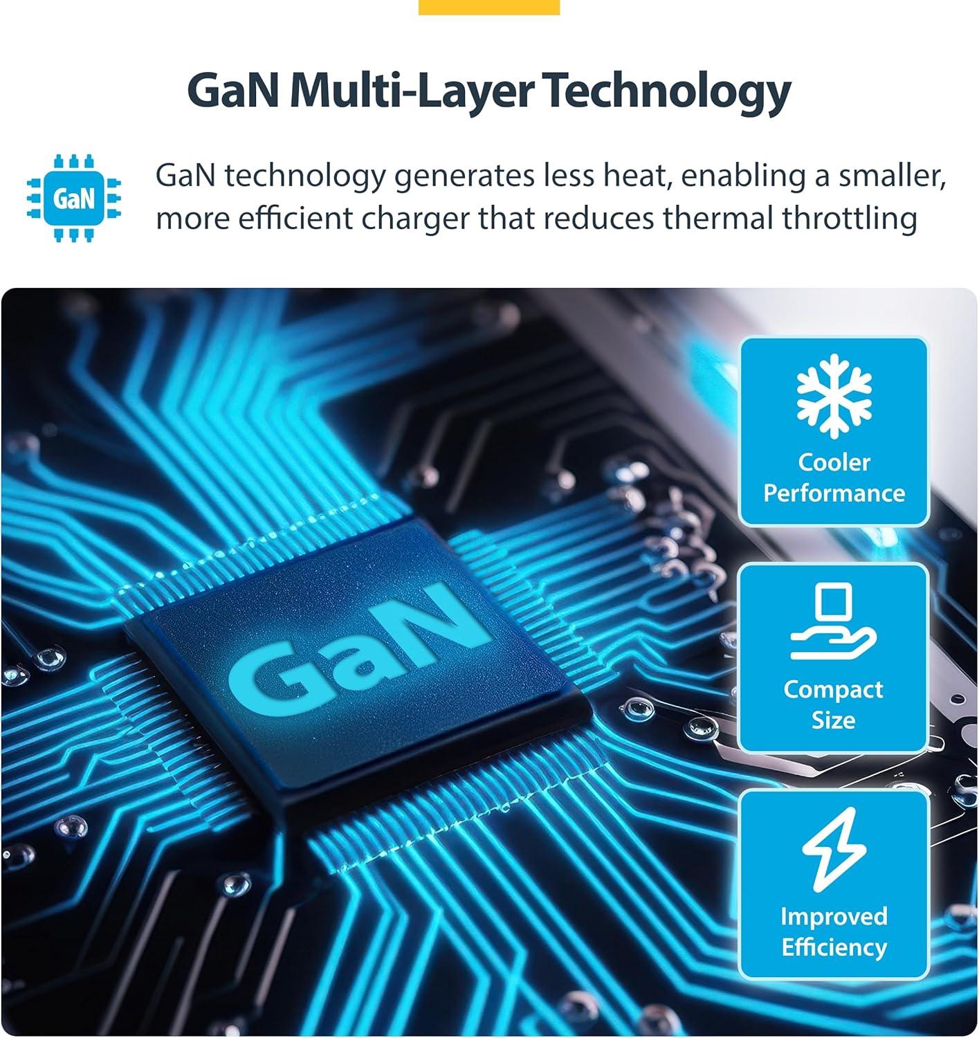 imageStarTechcom 100W USBC Wall Charger 2X USBC2x USBA USB PD 30 Fast Charging Portable GaN Charger Power Adapter for MacBook ProAir Dell XPS iPhone 15Pro iPad Pro Samsung S23S24