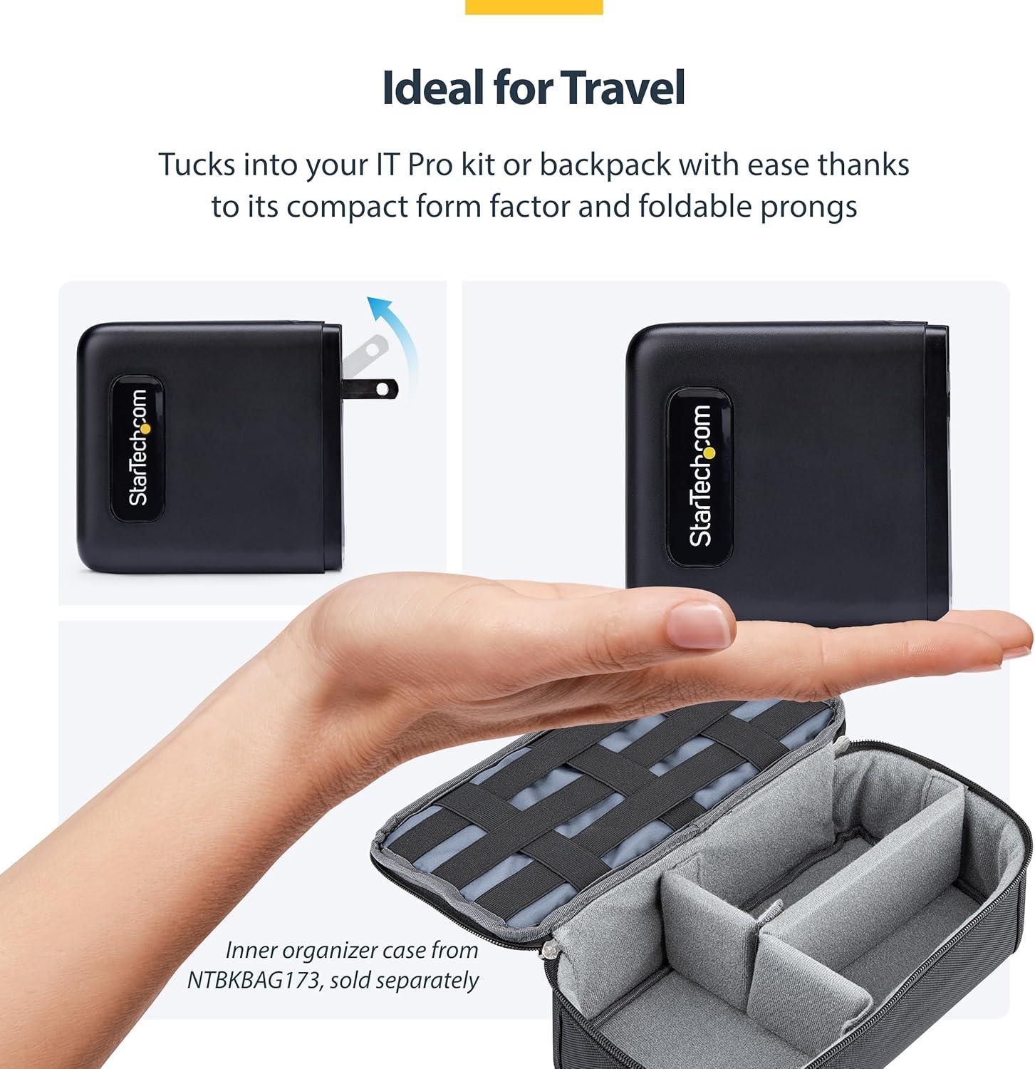 imageStarTechcom 100W USBC Wall Charger 2X USBC2x USBA USB PD 30 Fast Charging Portable GaN Charger Power Adapter for MacBook ProAir Dell XPS iPhone 15Pro iPad Pro Samsung S23S24