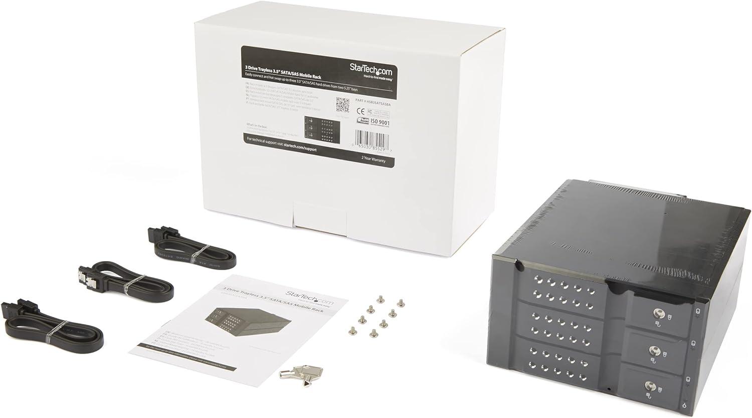 imageStarTechcom 3Bay Hot Swap Backplane for 35in SAS IISATA III 6 Gbps HDD Aluminum Trayless Mobile Rack Backplane HSB3SATSASBABlackBackplane