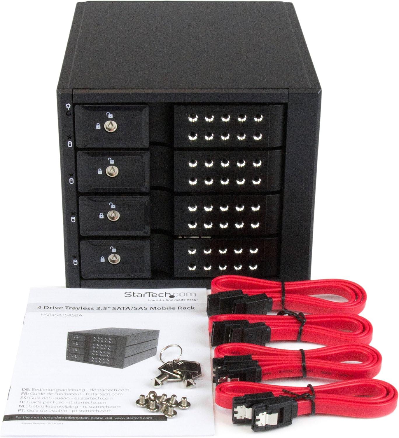 imageStarTechcom 4Bay Mobile Rack Backplane Trayless Hot Swap Mobile Rack Backplane for 35in SAS IISATA III 6 Gbps HDD HSB4SATSASBA3x525 Bay