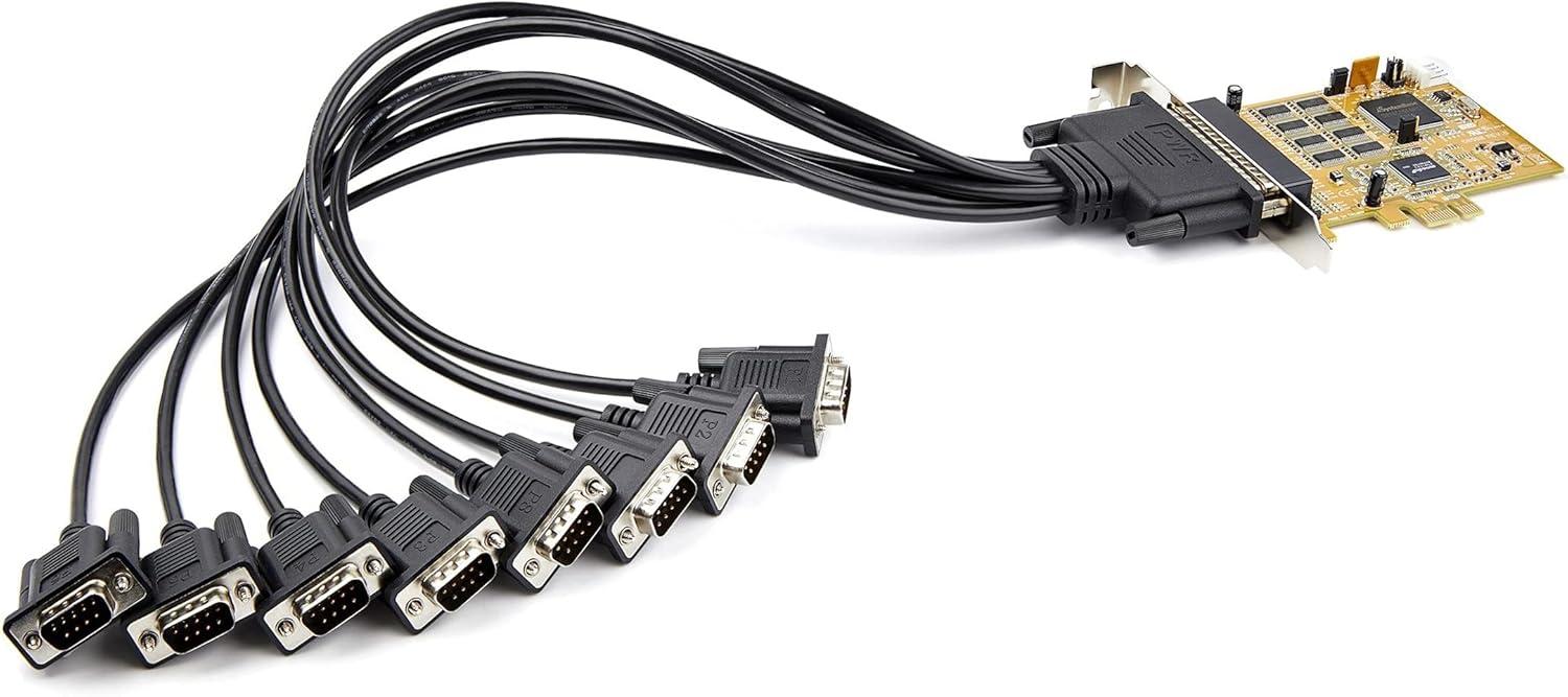 imageStarTechcom 8Port PCI Express RS232 Serial Adapter Card PCIe to Serial DB9 Card 16C1050 UART 15kV ESD Windows Only TAA