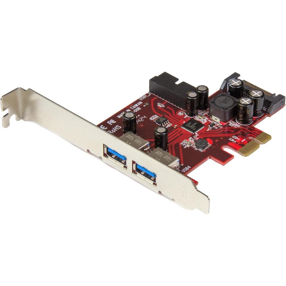 imageStarTechcom 4 Port PCI Express USB 30 Card  5Gbps  2 External ampamp 2 Internal  SATA Power  UASP Support  2x Internal IDC MotherboardStyle Headers  TAA PEXUSB3S2EI