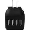 StarTech.com 4-Port Travel USB Wall Charger – 34W/6.8A International Travel Adapter – Portable USB Charging Station (USB4PACBK), Black(Black)