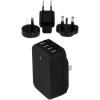 StarTech.com 4-Port Travel USB Wall Charger – 34W/6.8A International Travel Adapter – Portable USB Charging Station (USB4PACBK), Black(Black)