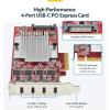StarTech.com 4-Port USB-C 10Gbps PCIe Card, 4X Independent USB 3.2 Controllers, PCI Express 3.0, Low Profile, TAA