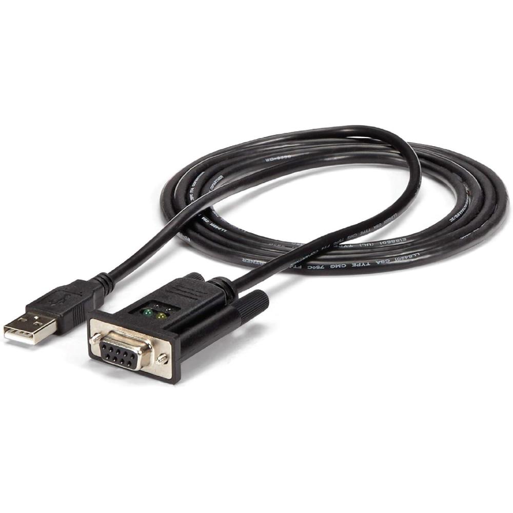 imageStarTechcom 6ft 18m 1Port USB to Serial RS232 Adapter FTDI DB9 Serial DCE Adapter Cable Null Modem USB 20  TAA