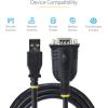 StarTech.com 3ft (1m) USB to Serial Cable, DB9 Male RS232 to USB Converter, Prolific IC, USB to Serial Adapter for PLC/Printer/Scanner/Switch, USB to COM Port Adapter, Windows/Mac (1P3FP-USB-SERIAL)