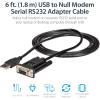 StarTech.com 6ft (1.8m) 1-Port USB to Serial RS232 Adapter, FTDI DB9 Serial DCE Adapter Cable, Null Modem, USB 2.0 – TAA