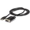 StarTech.com 6ft (1.8m) 1-Port USB to Serial RS232 Adapter, FTDI DB9 Serial DCE Adapter Cable, Null Modem, USB 2.0 – TAA