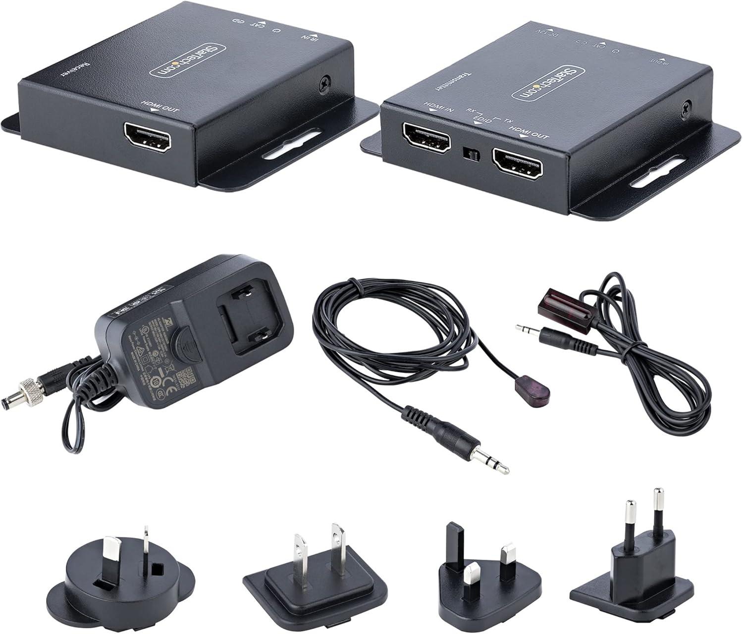 imageHDMI Extender over CAT6CAT5 4K 30Hz130ft PoC HDMI over Ethernet Extender HDMI Transmitter and Receiver kit IR Extension1080p 70m