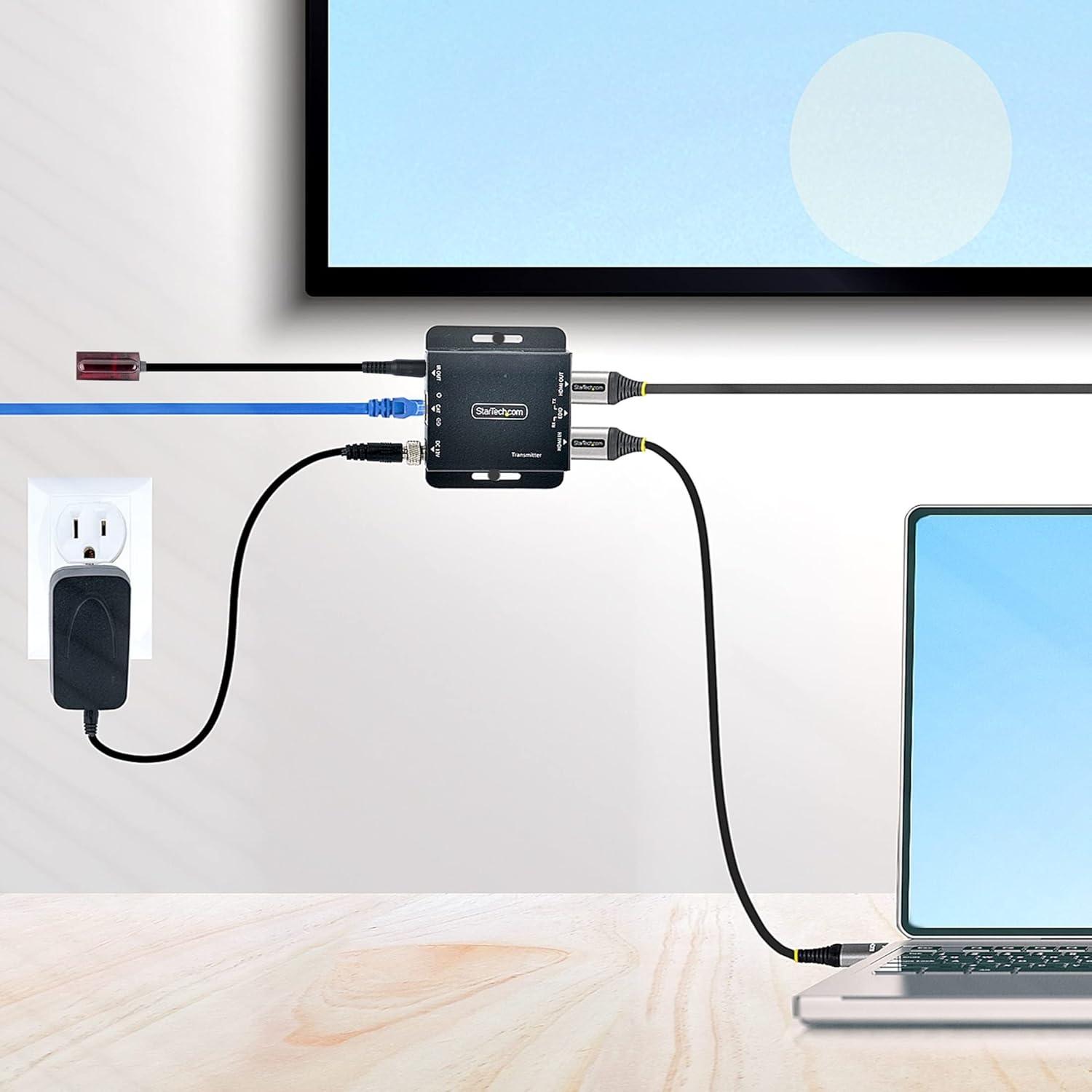 imageHDMI Extender over CAT6CAT5 4K 30Hz130ft PoC HDMI over Ethernet Extender HDMI Transmitter and Receiver kit IR Extension1080p 70m