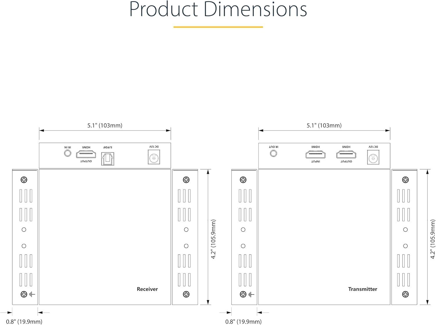 imageHDMI Extender over CAT6CAT5 4K 30Hz130ft PoC HDMI over Ethernet Extender HDMI Transmitter and Receiver kit IR Extension4K 60Hz 70m