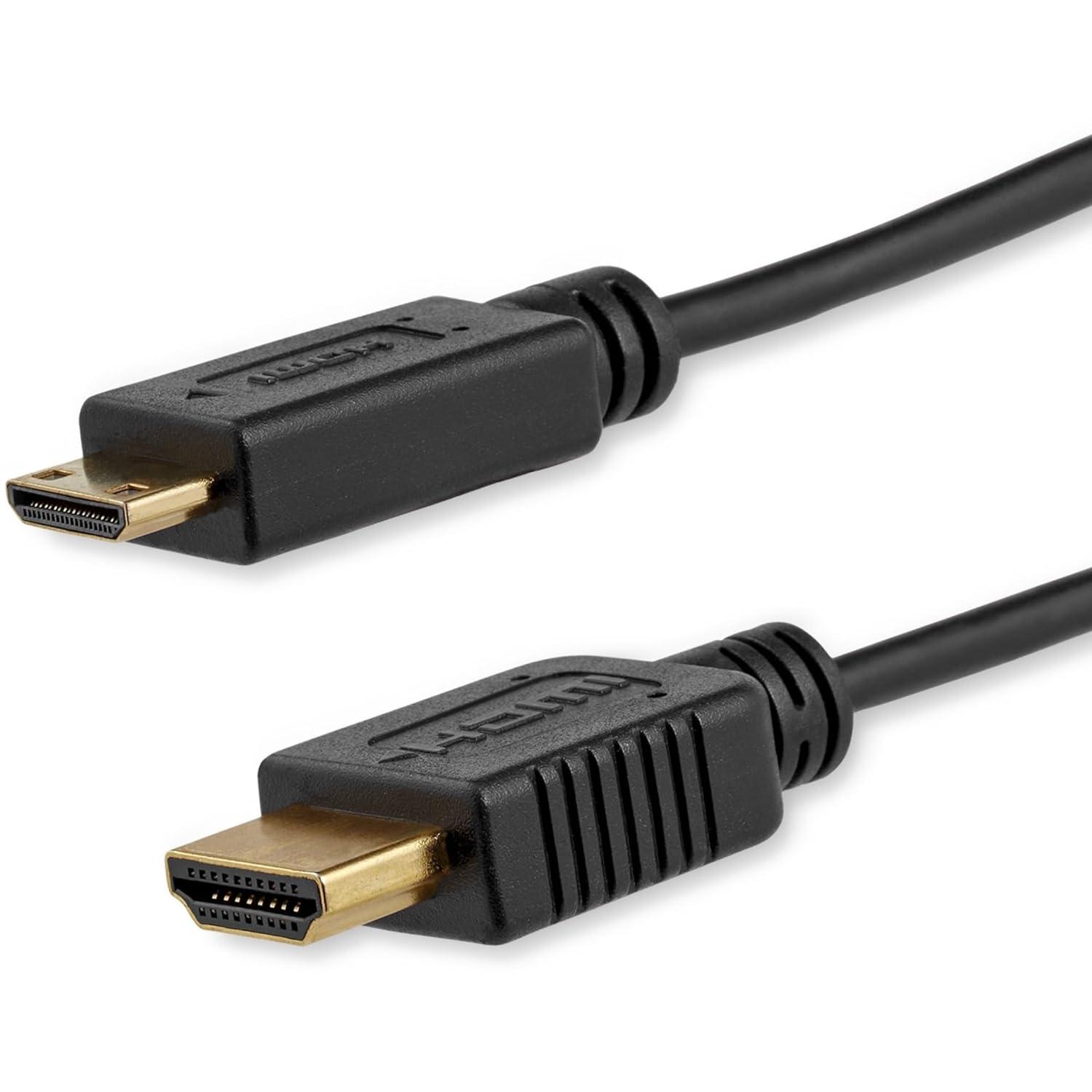 imageStarTechcom 1 ft High Speed HDMI Cable with Ethernet HDMI to HDMI Mini MM HDMIACMM1BlackSlim