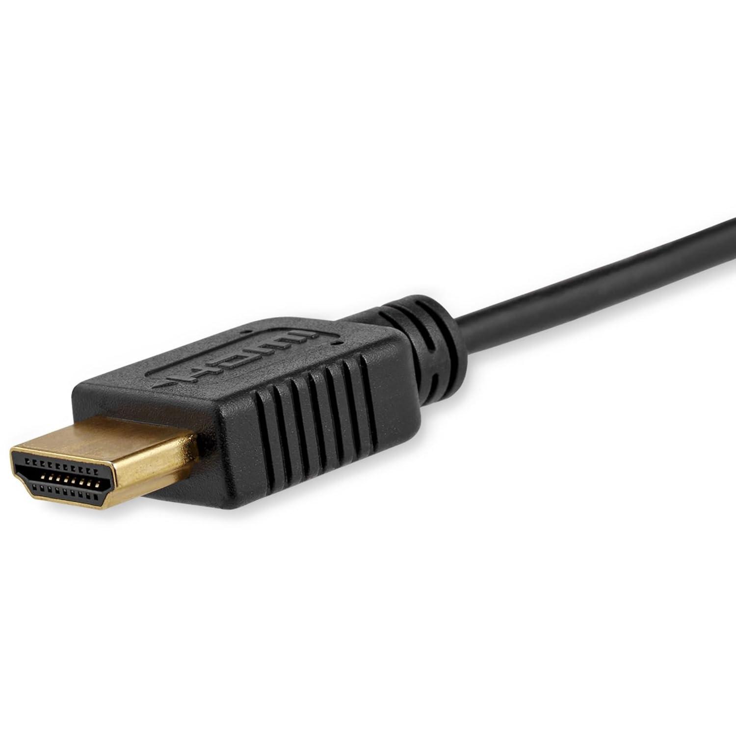 imageStarTechcom 1 ft High Speed HDMI Cable with Ethernet HDMI to HDMI Mini MM HDMIACMM1BlackSlim