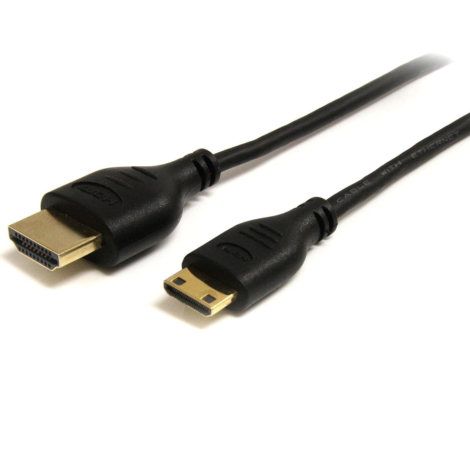 imageStarTechcom 1 ft High Speed HDMI Cable with Ethernet HDMI to HDMI Mini MM HDMIACMM1BlackStandard