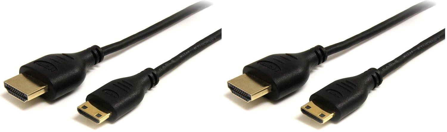 imageStarTechcom 1 ft High Speed HDMI Cable with Ethernet HDMI to HDMI Mini MM HDMIACMM1BlackStandard