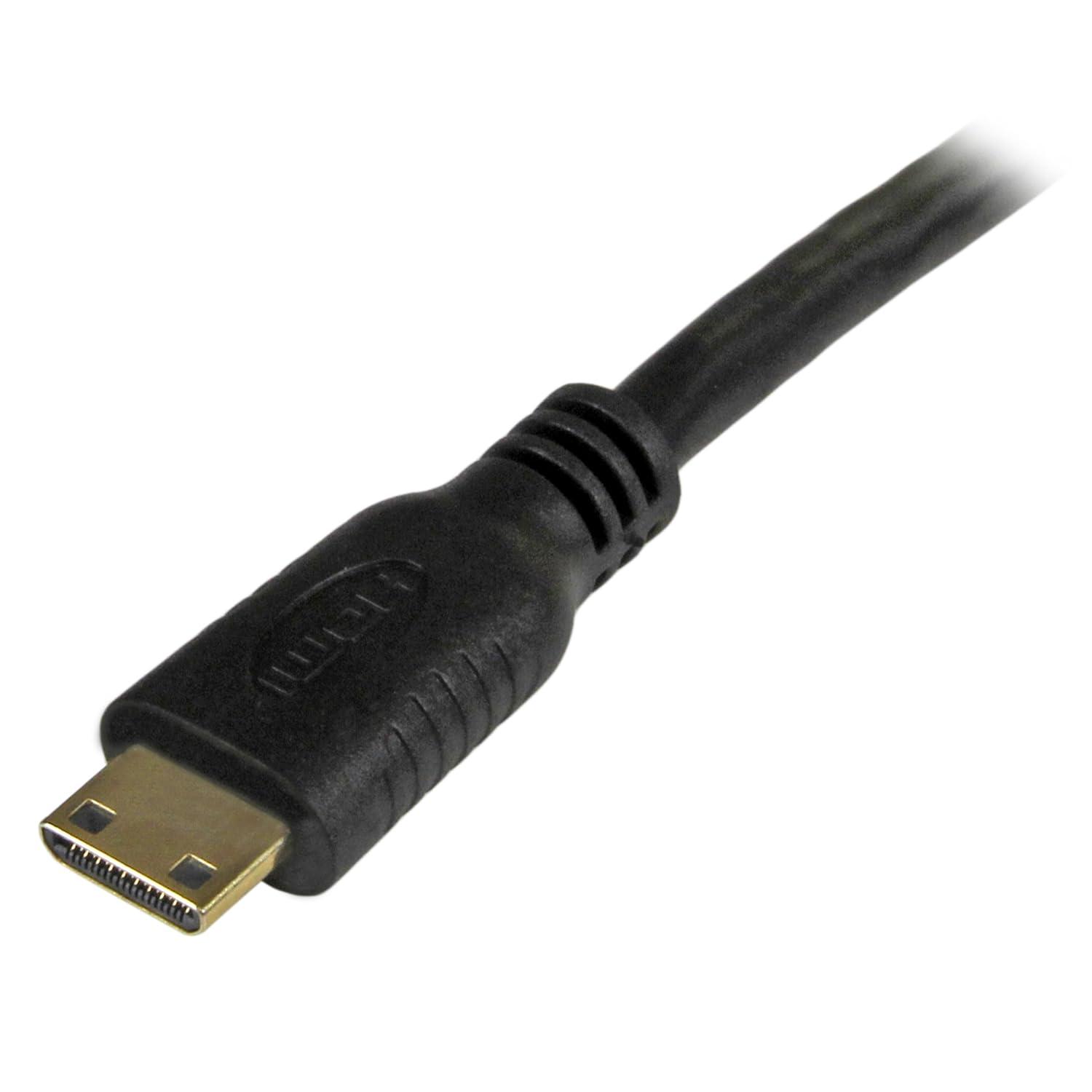 imageStarTechcom 1 ft High Speed HDMI Cable with Ethernet HDMI to HDMI Mini MM HDMIACMM1BlackStandard