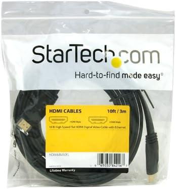 imageStarTechcom 10ft HDMI Cable  4K High Speed HDMI Cable with Ethernet  4K 30Hz UHD HDMI Cord  102 Gbps Bandwidth  HDMI 14 Video  Display Cable MM 28AWG  HDCP 14  Black HDMIMM10HS10 ft