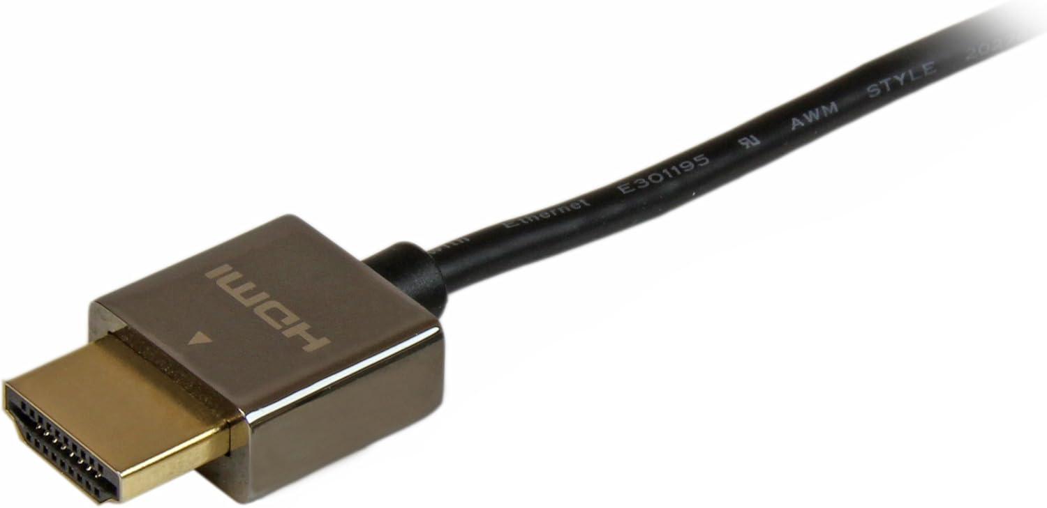 imageStarTechcom 1m Slim HDMI Cable w Low Profile Metal Connectors  4K High Speed HDMI Cable w Ethernet  4K 30Hz UHD HDMI Cord  102 Gbps  HDMI 14 Video  Display Cable 36AWG  HDCP 14 HDPSMM1M3ft 1m