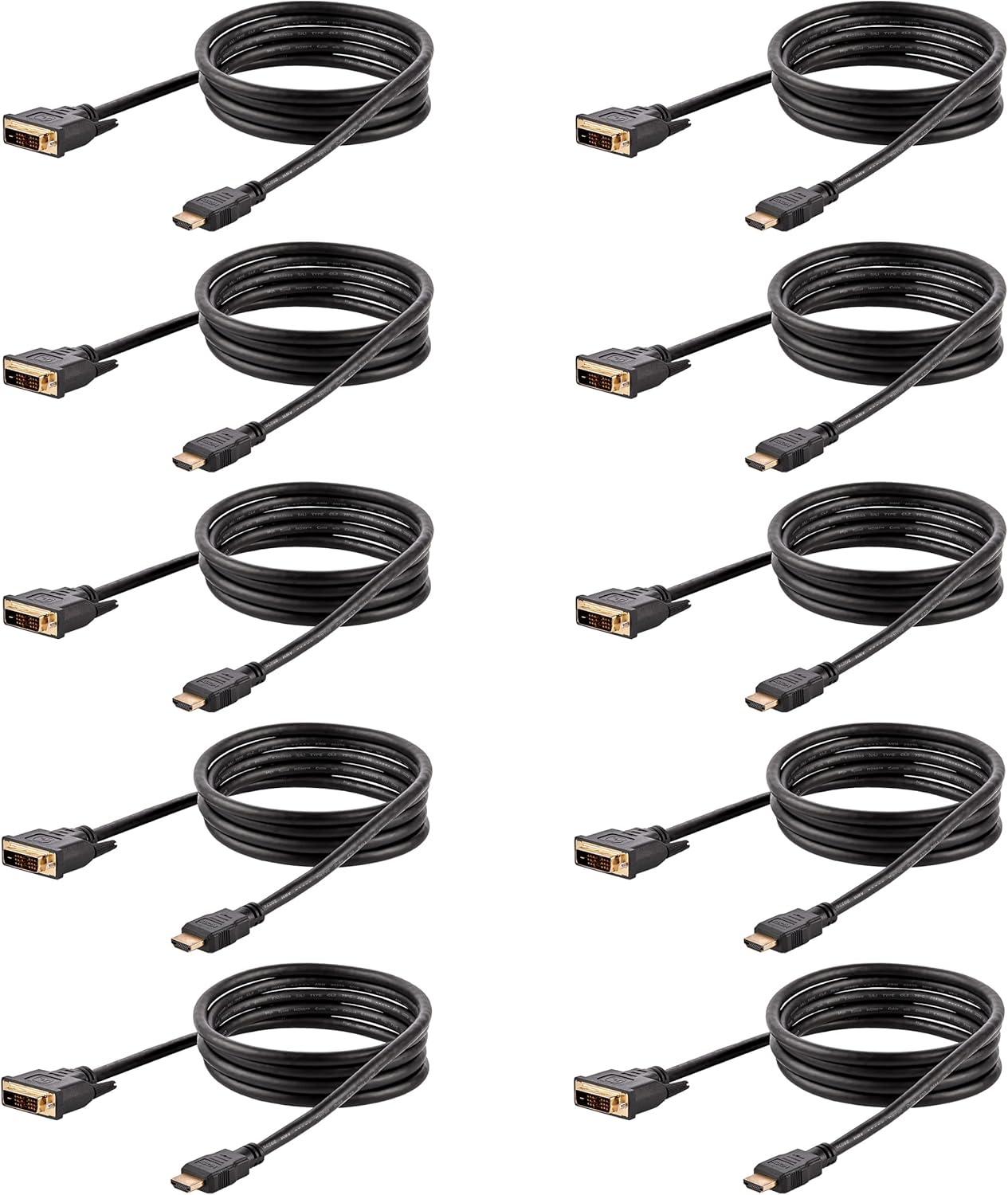 imageStarTechcom 3 ft HDMI to DVID Cable  HDMI to DVI Adapter  Converter Cable  1x DVID Male 1x HDMI Male  Black 3 feet HDDVIMM36 ft  2 m