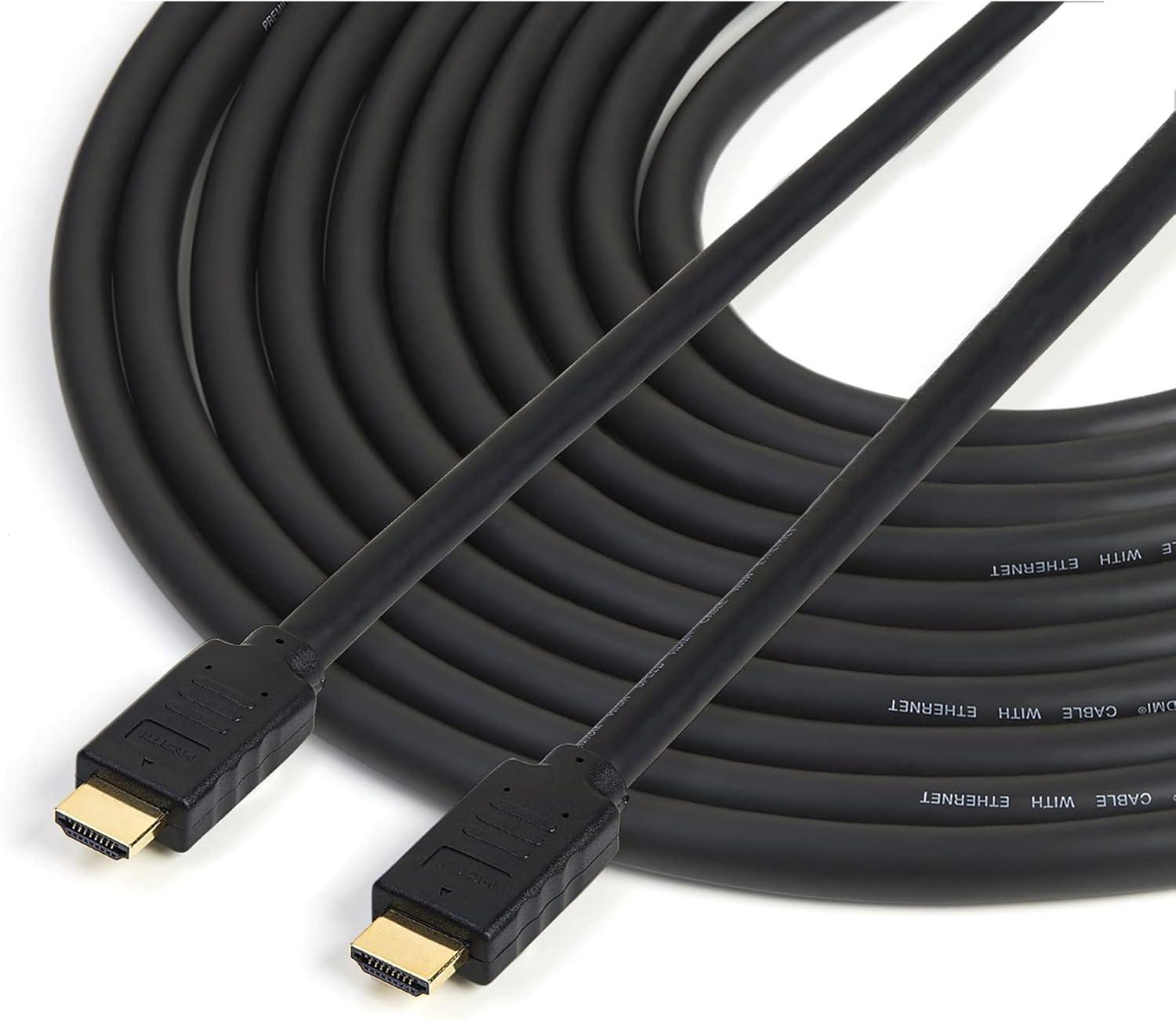 imageStarTechcom 30ft 10m HDMI 20 Cable  4K 60Hz Active HDMI Cable  CL2 Rated for In Wall Installation  Long Durable High Speed UHD HDMI Cable  HDR 18Gbps  Male to Male Cord  Black HD2MM10MA50 ft Active