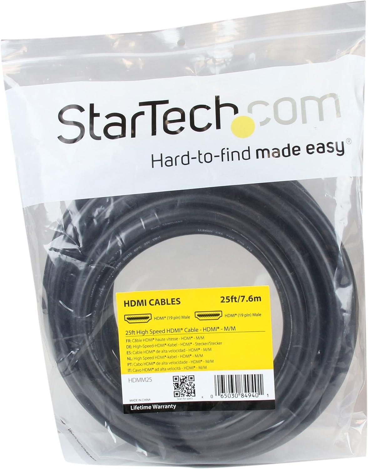 imageStarTechcom 40 ft High Speed HDMI Cable MM 4K 30Hz No Signal Booster Required HDMI to HDMI AudioVideo GoldPlated HDMM40 Black25 ft 75m