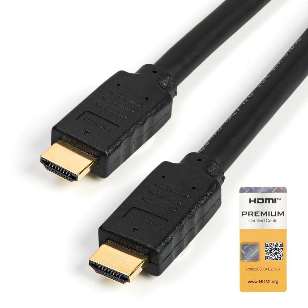 imageStarTechcom 15ft 5m Premium Certified HDMI 20 Cable with Ethernet High Speed Ultra HD 4K 60Hz HDMI Cable HDR10 Long HDMI Cord MaleMale Connectors For UHD Monitors TVs Displays HDMM5MPHDMI Cable