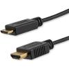 StarTech.com 1 ft High Speed HDMI Cable with Ethernet – HDMI to HDMI Mini- M/M (HDMIACMM1),Black(Slim)