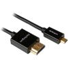 StarTech.com 3m Micro HDMI to HDMI Cable with Ethernet – 4K 30Hz Video – Durable High Speed Micro HDMI Type-D to HDMI 1.4 Adapter Cable/Converter Cord – UHD HDMI Monitors/TVs/Displays – M/M (HDADMM3M)(15 ft / 4.5m)