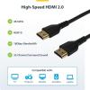 StarTech.com 6ft (2m) Slim HDMI Cable, Flexible Premium HDMI 2.0 Cord with Ethernet, UHD 4K 60Hz HDR10, Durable Aramid Fiber Design with TPE Jacket(Black)