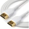 StarTech.com 6ft (2m) Slim HDMI Cable, Flexible Premium HDMI 2.0 Cord with Ethernet, UHD 4K 60Hz HDR10, Durable Aramid Fiber Design with TPE Jacket(White)
