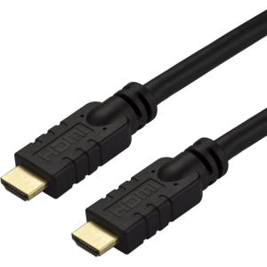 StarTech.com 30ft (10m) HDMI 2.0 Cable – 4K 60Hz Active HDMI Cable – CL2 Rated for In Wall Installation – Long Durable High Speed UHD HDMI Cable – HDR, 18Gbps – Male to Male Cord – Black (HD2MM10MA)(30 ft (Active))