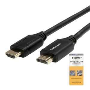 StarTech.com 3ft (1m) Premium Certified HDMI 2.0 Cable with Ethernet – High Speed Ultra HD 4K 60Hz HDMI Cable HDR10 – HDMI Cord (Male/Male Connectors) – for UHD Monitors, Displays (HDMM1MP), Black(Cable)
