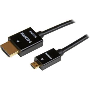 StarTech.com 3m Micro HDMI to HDMI Cable with Ethernet – 4K 30Hz Video – Durable High Speed Micro HDMI Type-D to HDMI 1.4 Adapter Cable/Converter Cord – UHD HDMI Monitors/TVs/Displays – M/M (HDADMM3M)(15 ft / 4.5m)