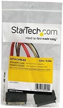 imageStarTechcom 12in 22 Pin SATA Power and Data Extension Cable 1ft SATA Data Power Extension 12 inch SATA Extension SATA22PEXT Red