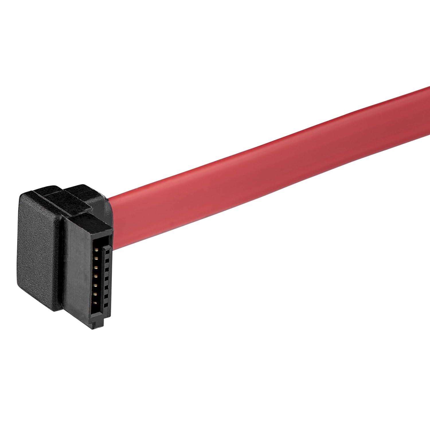 imageStarTechcom 12in SATA to Right Angle SATA Serial ATA Cable SATA12RA11 Count Pack of 2