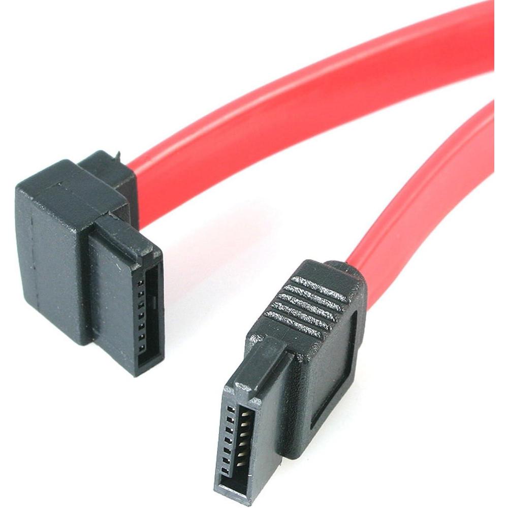 imageStarTechcom 18in SATA to Left Angle SATA Serial ATA Cable  FF SATA18LA1 RedRed