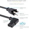 StarTech.com 10ft (3m) Computer Power Y Cord, NEMA 5-15P to 2x C13, 10A 125V, 18AWG, Replacement AC Power Cord, Printer Power Cord, PC Power Supply Cable, Monitor Power Cable – UL Listed (PXT101Y10)(3 ft (Pack of 3))