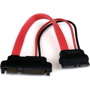 6in Slimline SATA to SATA Adapter with Power – F/M