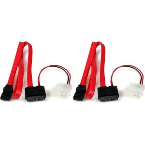 StarTech.com 36in Slimline SATA to SATA with LP4 Power Cable Adapter (SLSATAF36)(1 Ounce (Pack of 2))
