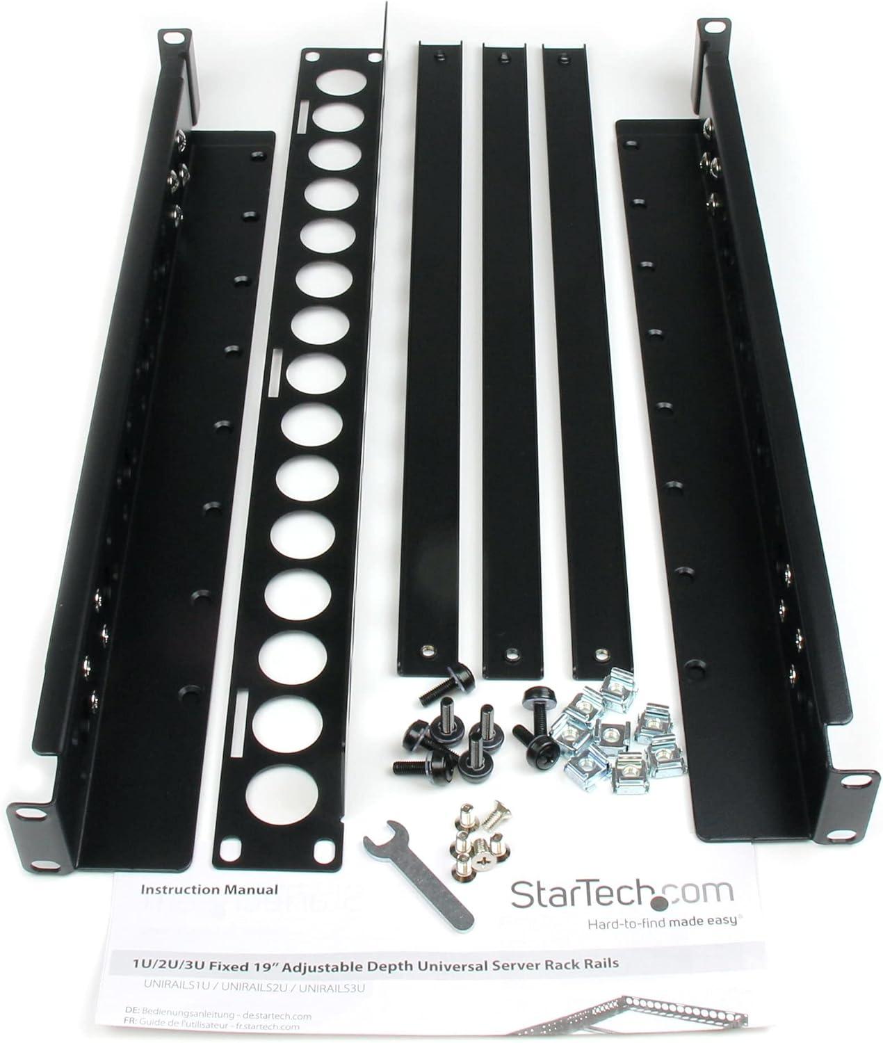 imageStarTechcom 1U Universal Server Rack Rails Adjustable Depth Server Mounting Rails 19inch Rack Mount Rails1U 55 lbs