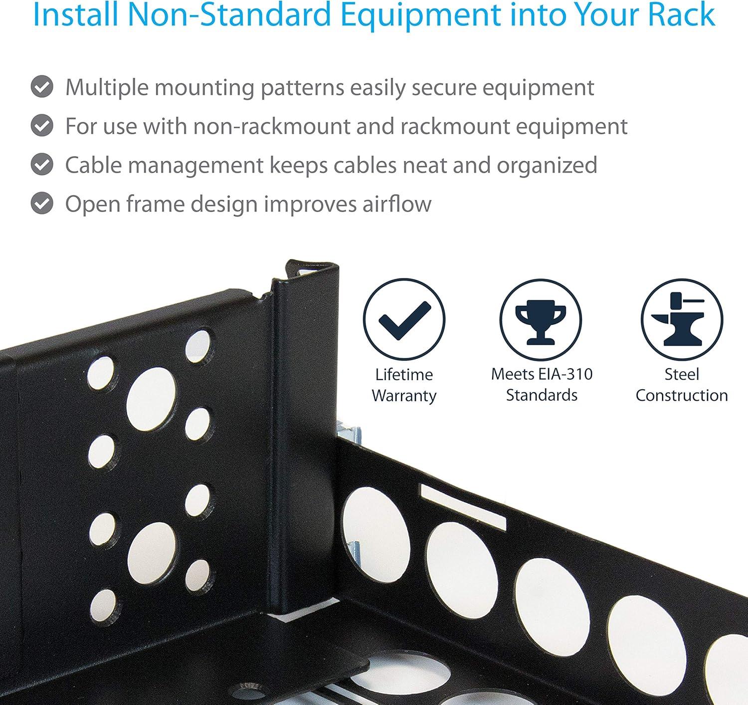 imageStarTechcom 2U Universal Rack Mount Rails for 19in Server Rack Enclosure or Cabinet Adjustable AV Rack Rails UNIRAILS2U