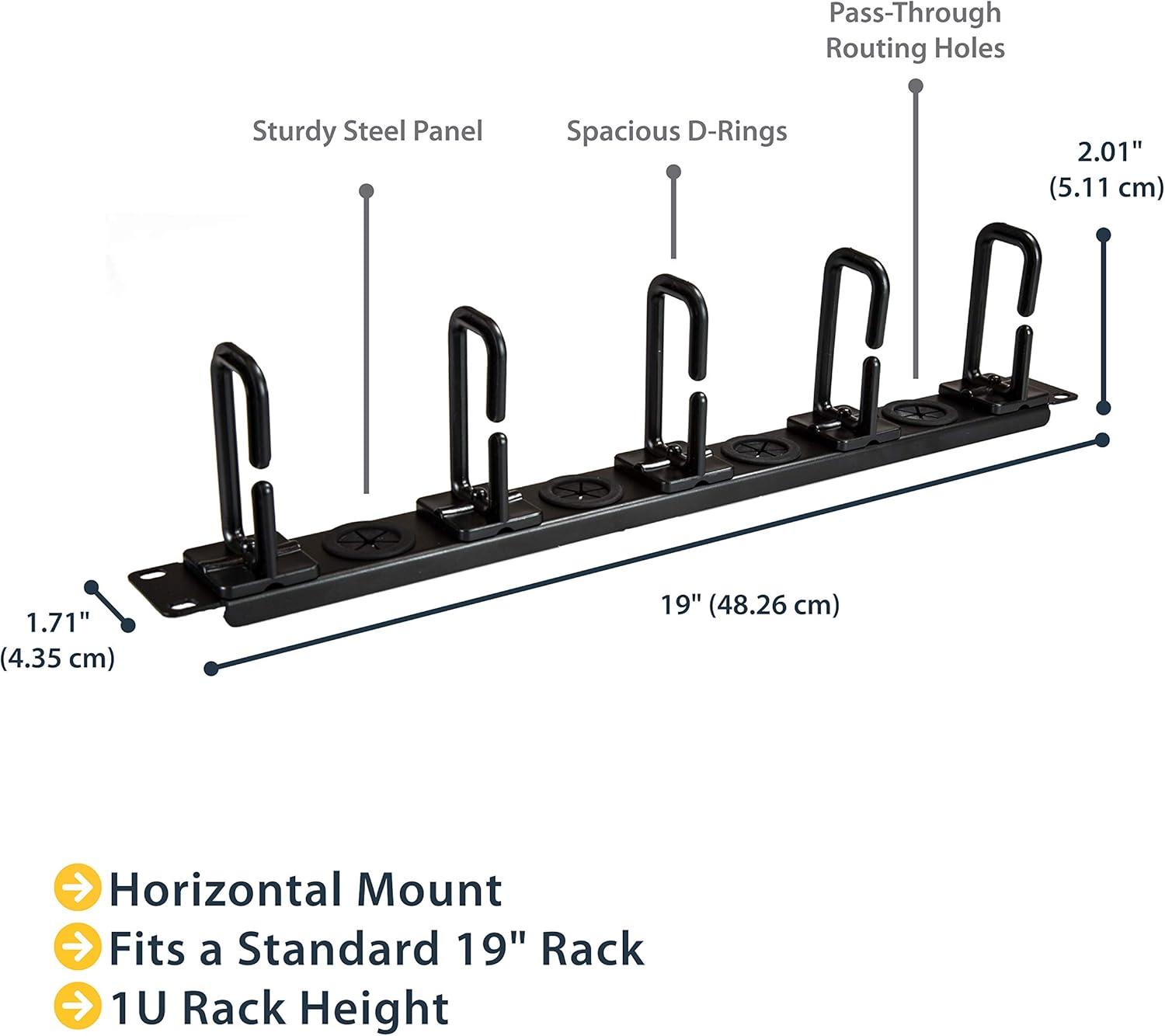 imageStarTechcom Horizontal 1U Server Rack Cable Management Finger Duct w Cover 19quot Network Rack Wire Duct Raceway Panel Slotted Wire Duct CMDUCT1UX1U