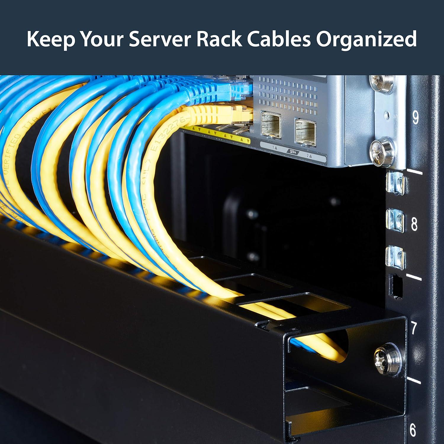 imageStarTechcom Horizontal 1U Server Rack Cable Management Finger Duct w Cover 19quot Network Rack Wire Duct Raceway Panel Slotted Wire Duct CMDUCT1UX1U