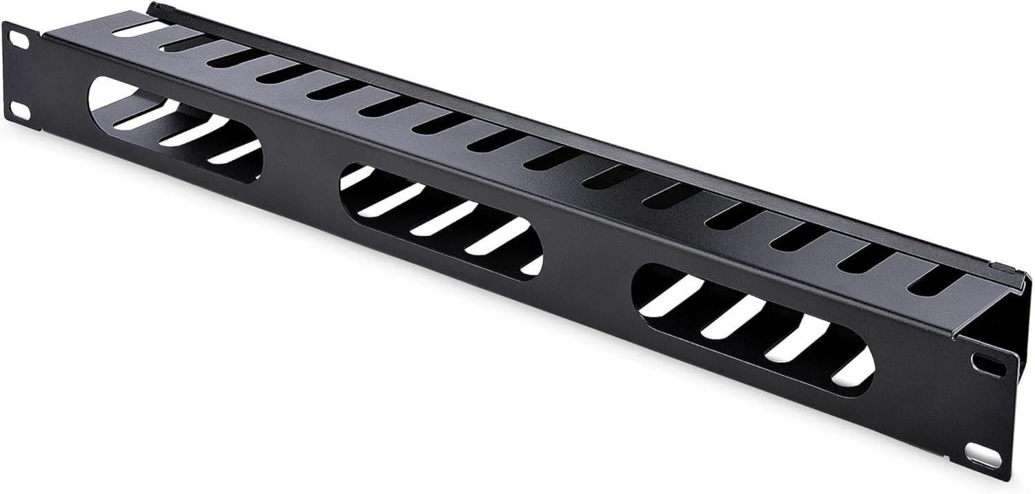 imageStarTechcom Horizontal 1U Server Rack Cable Management Finger Duct w Cover 19quot Network Rack Wire Duct Raceway Panel Slotted Wire Duct CMDUCT1UX1U