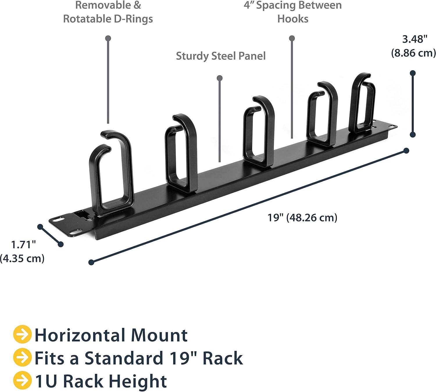 imageStarTechcom Horizontal 1U Server Rack Cable Management Finger Duct w Cover 19quot Network Rack Wire Duct Raceway Panel Slotted Wire Duct CMDUCT1UX1U