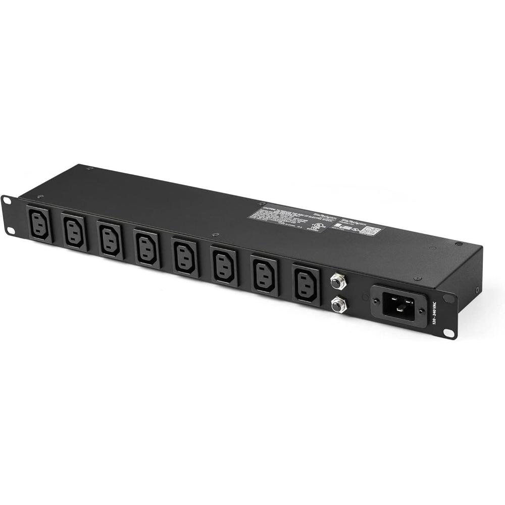 imageStarTechcom 1U 19 inch 8 Port Rack Mount PDU IEC C13 Socket Rackmount Power SupplyStrip Horizontal Server Rack Mountable PDU Data Center Power Distribution Unit 16A 240V PDU08C13H8 Port Rack