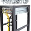 StarTech.com 2.4 x 3.9in Vertical Cable Management D Ring – 1.5U Metal D-Ring Hooks – Wire Organizer for 2 or 4-Post Network/Server Racks (CMHOOKMW) Black(2.2 x 3.9in (Pack of 2))