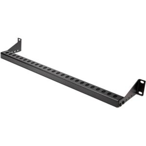 StarTech.com 1U Rack Mountable Cable Lacing Bar w/Adjustable Depth, Cable Support Guide for Organized 19″ Racks/Cabinets, Horizontal Cable Guide for Patch Panels/Switches/PDUs (12S-Cable-Lacing-BAR)(1 Unit)