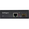 StarTech.com Industrial Fiber to Ethernet Media Converter – 10/100/1000 Mbps SFP to RJ45/Cat6 – Singlemode/Multimode Optical Fiber to Copper Gigabit Network – 12-56V DC – IP-30/ -40 to +75C, TAA